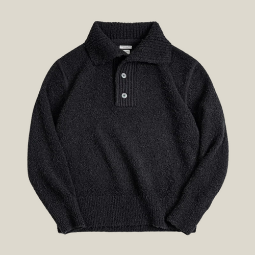 Oakern Buttoned Polo Sweater – Soft Textured Pullover