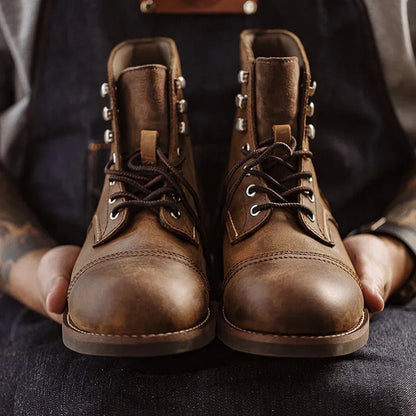 Ironhide Leather Cap Toe Boots - Oakern