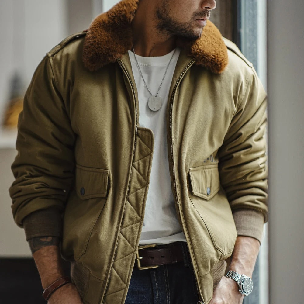 Oakern Military Bomber Jacket – Heavy-Duty Flight Coat