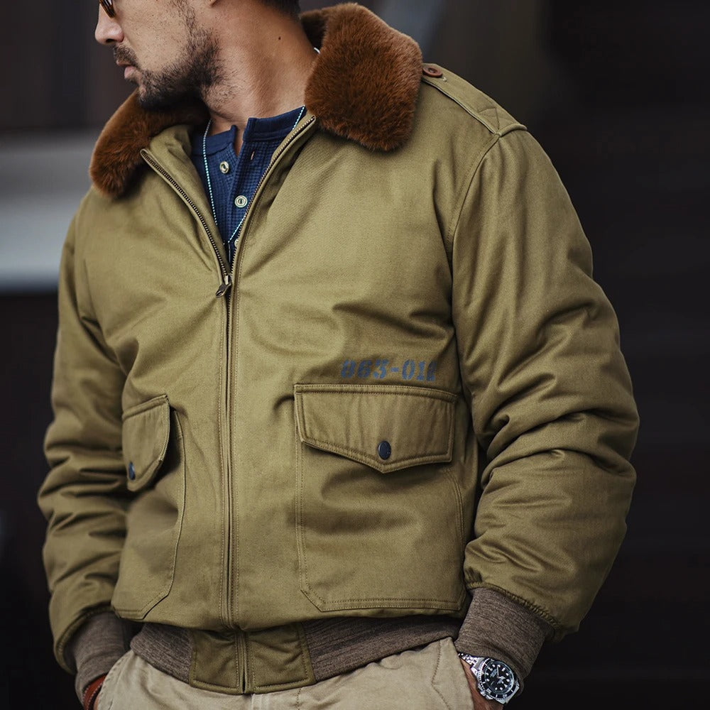 Oakern Military Bomber Jacket – Heavy-Duty Flight Coat