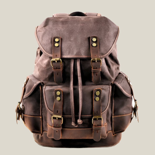Oakern Explorer Backpack – Waxed Canvas & Leather Rucksack